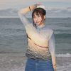 nomo ꕤ 時光漫卷！風景設計透膚長袖上衣（S/M/L）夕陽