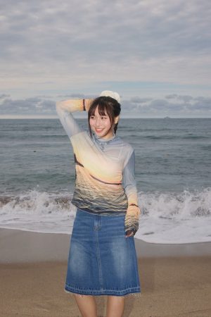 LINE_ALBUM_2026514_260514_52 nomo ꕤ 時光漫卷!風景設計透膚長袖上衣(S/M/L)夕陽