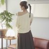 nomo ꕤ 百花齊放！小花刺繡下擺鬆緊短袖上衣（S/M/L）黃