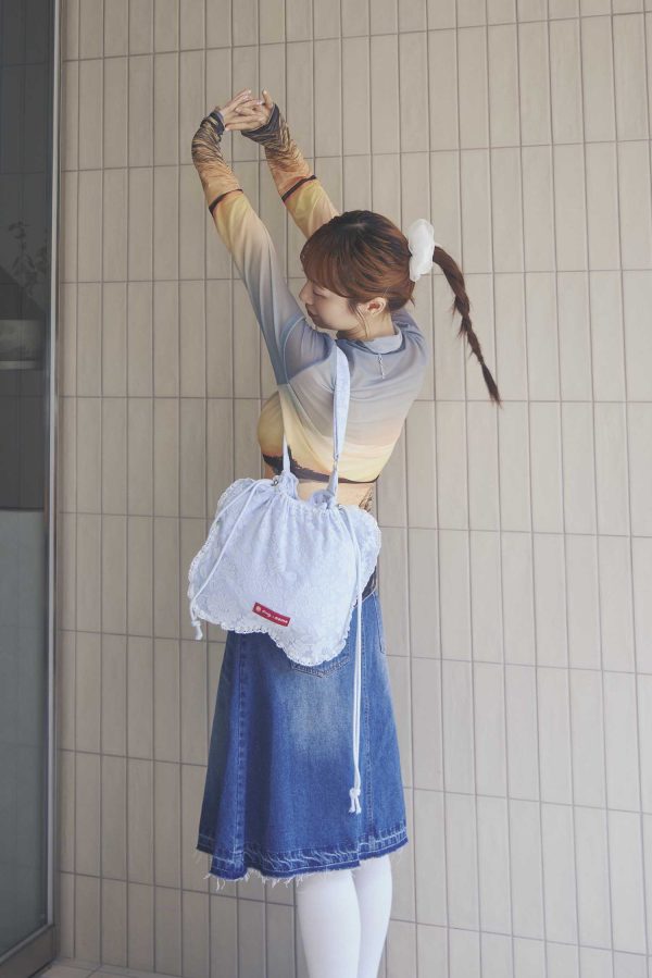 nomo + oring ꕤ 花開盛夏！澎澎花朵束口肩背包 藍