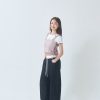 nomo ꕤ 光影格線！側綁帶無袖荷葉背心上衣（S/M/L）米杏