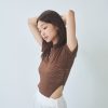nomo ꕤ 玻璃晴天！2way蕾絲露腰短袖上衣（S/M/L）咖