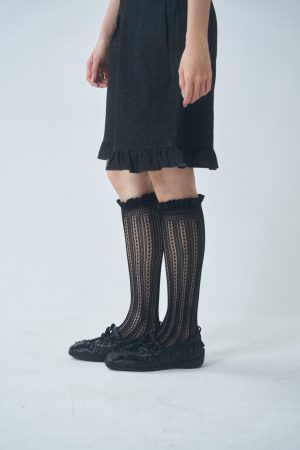 nomo選物 ꕤ 蕾絲清涼舒適彈性長襪（Korea）黑