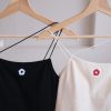 nomo ꕤ 碎冰汽水！附胸墊小花刺繡螺紋bra top（S/M/L）黑