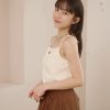 nomo ꕤ 碎冰汽水！附胸墊小花刺繡螺紋bra top（S/M/L）白