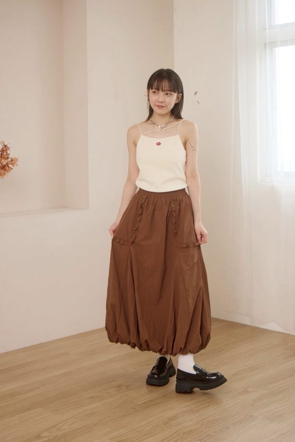 nomo ꕤ 碎冰汽水！附胸墊小花刺繡螺紋bra top（S/M/L）白