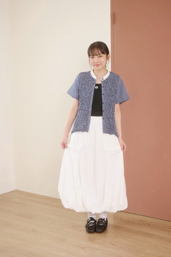 nomo ꕤ 碎冰汽水！附胸墊小花刺繡螺紋bra top（S/M/L）黑