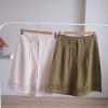 nomo ꕤ 隨性軌跡！立體荷葉造型直筒短褲（S/M/L）墨綠