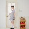 nomo 碎花系列 ꕤ 慵懶花期！碎花華夫格紋短裙＊附短褲（S/M/L）灰