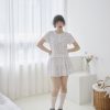 nomo 碎花系列 ꕤ 慵懶花期！碎花華夫格紋短袖上衣（S/M/L）白