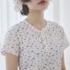 nomo 碎花系列 ꕤ 慵懶花期！碎花華夫格紋短袖上衣（S/M/L）白