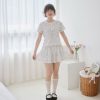 nomo 碎花系列 ꕤ 慵懶花期！碎花華夫格紋短裙＊附短褲（S/M/L）白