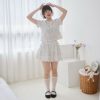 nomo 碎花系列 ꕤ 慵懶花期！碎花華夫格紋短裙＊附短褲（S/M/L）白