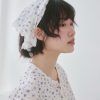nomo 碎花系列 ꕤ 蕾絲拼接彈性髮帶/腰帶 白
