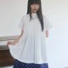 nomo ꕤ 花瓣褶皺！百摺設計短袖短洋裝/開襟襯衫（S/M/L）白