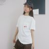 nomo ꕤ 午後果香！櫻桃刺繡口袋設計短袖上衣（S/M/L）白