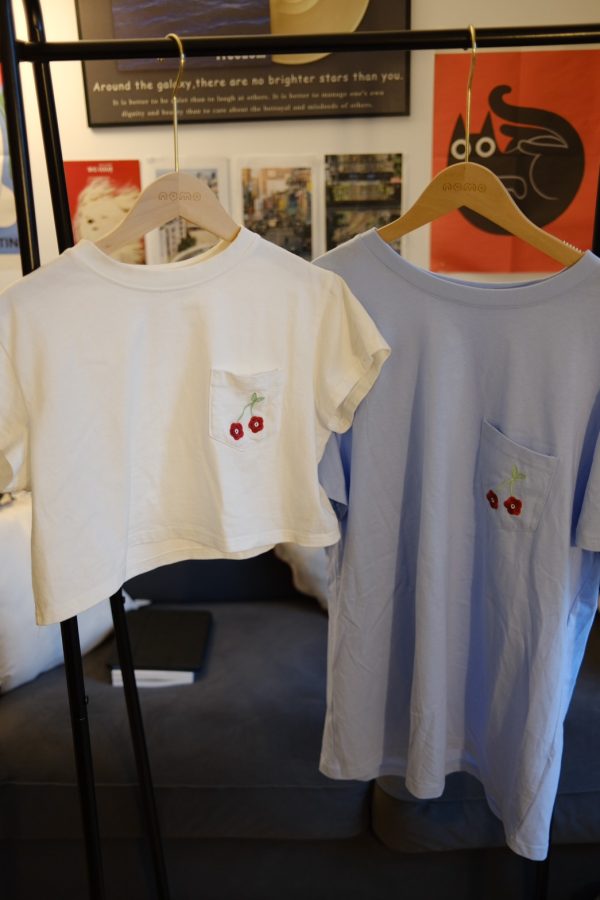 nomo ꕤ 午後果香！櫻桃刺繡口袋設計短袖上衣（S/M/L）白